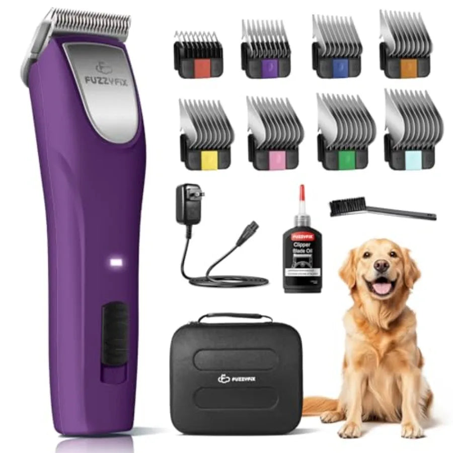 Professional Dog Clippers for Grooming - 2 Speed Pet Grooming Kit for Thick Curly Matted Coats - Low Noise Heavy Duty Cordless