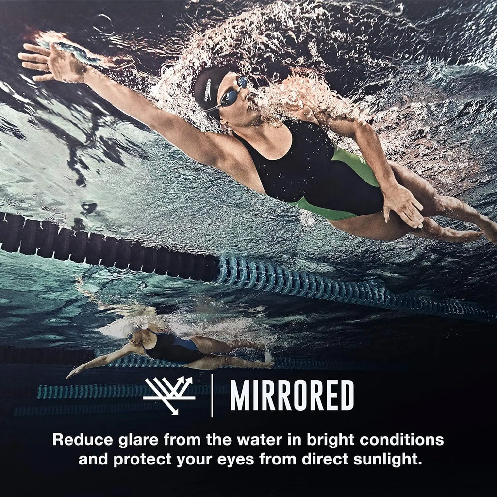 Mirrored Swim Goggles for Women, Anti-Fog and UV Protection, Comfortable Fit for Swimming and Water Sports