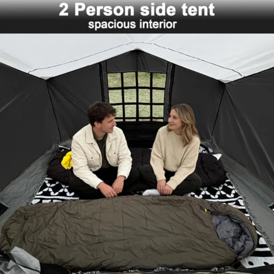 2 Person Canopy Side Tent Camping Tent for 10x10 Canopies Easy Up Cube Tents Gazebo Room with Mesh Window for Camping Storage E