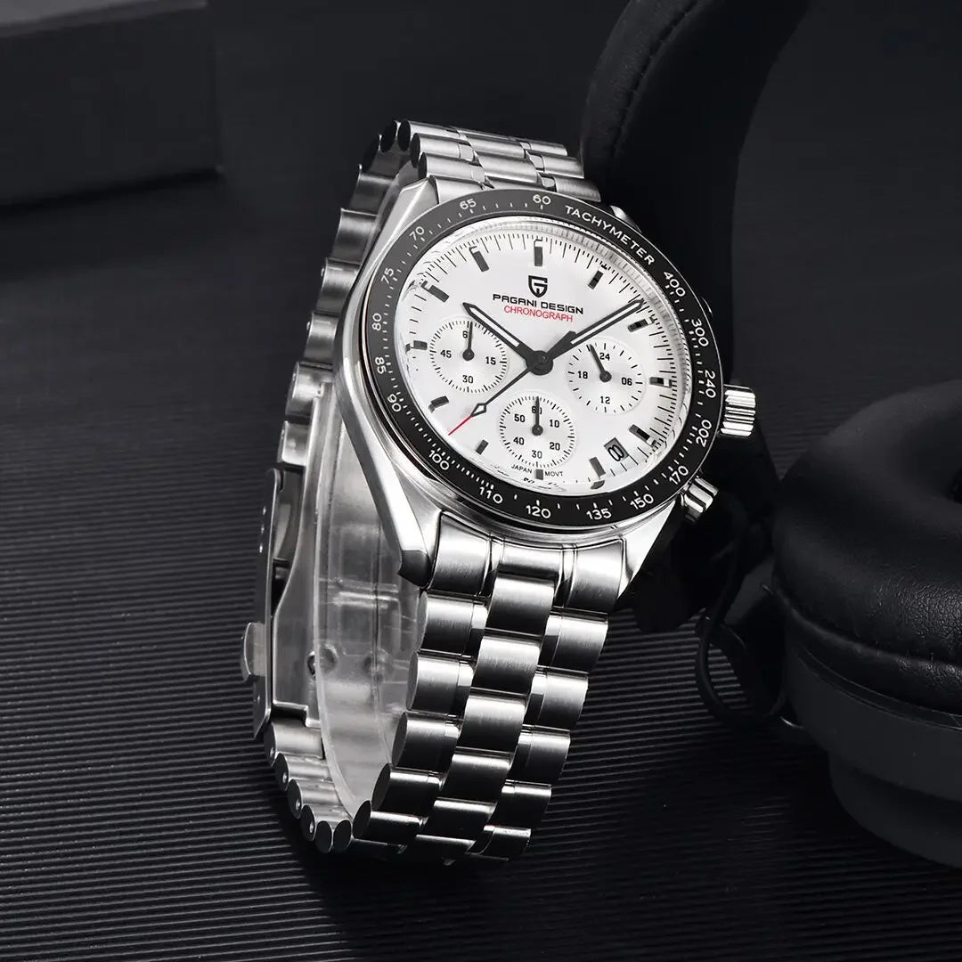 PAGANI DESIGN 2026 New Moon Men's Watches Luxury Quartz Watch For Men Sport Speed Chronograph AR Sapphire glass 100M Waterproof