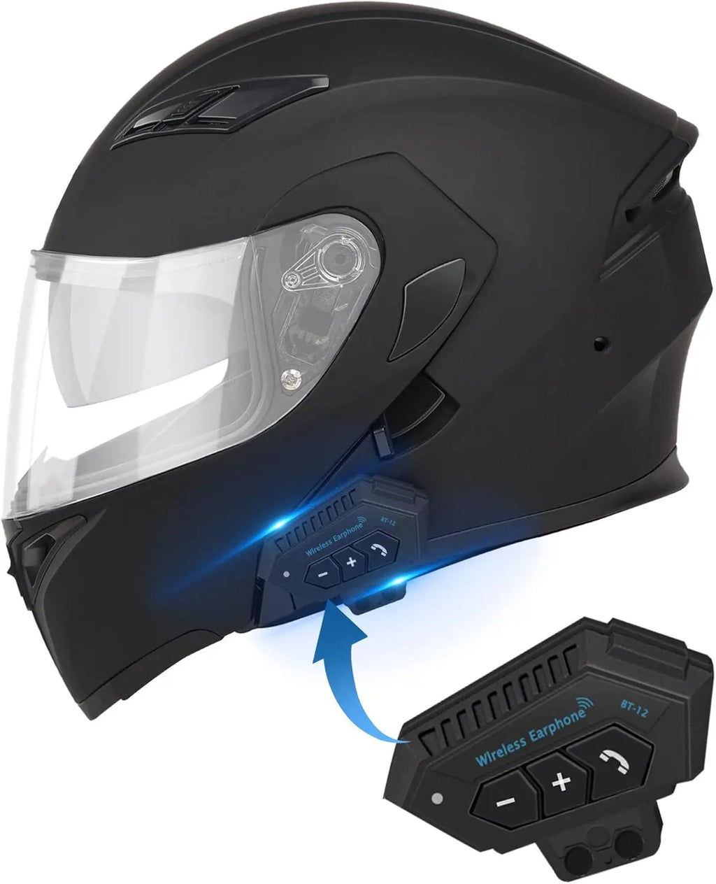 Bluetooth Motorcycle Helmet Modular Motorcycle Helmet with Bluetooth DOT Approved Dual Visor Full Face Flip up Bluetooth Integra