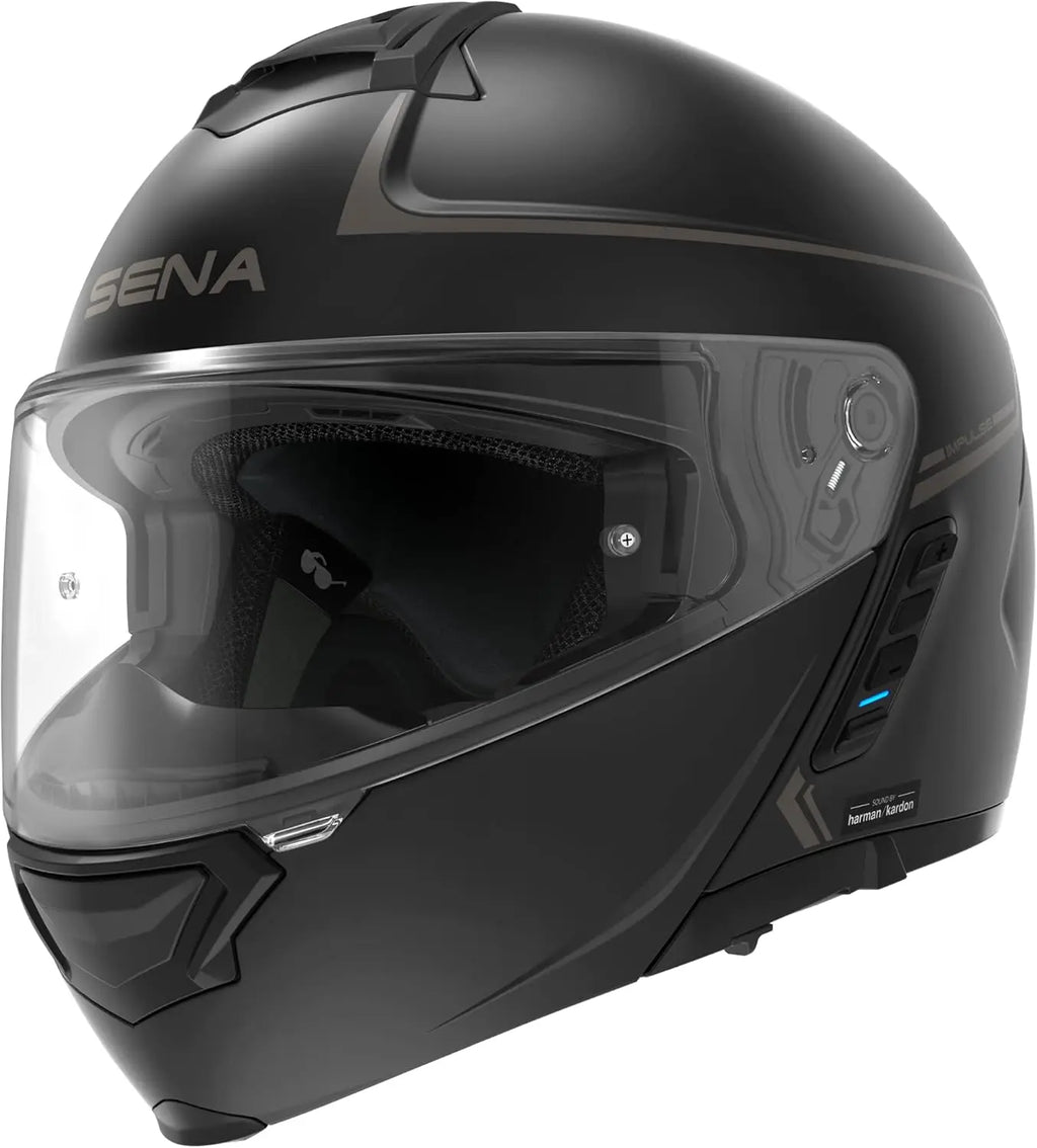 Impulse DOT Flip Up Modular Bluetooth Helmet w/Sound by Harman Kardon Dual Visor Helmet with Integrated Mesh Intercom System / M
