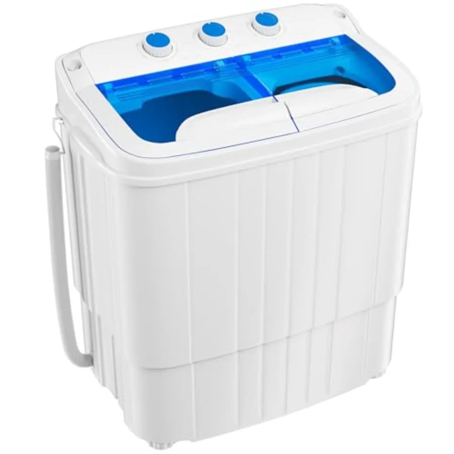 Portable Washing Machine 16lbs Mini Compact Twin Tub Laundry Washer Spinner Combo for Home rtment Dorms RV Blue