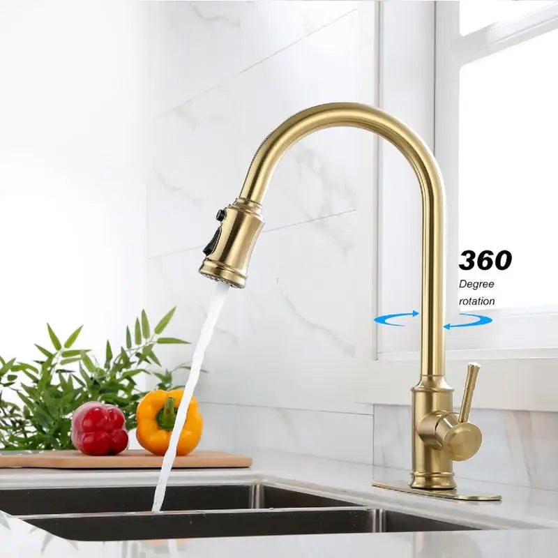 Pull Down Kitchen Faucet with Touch Function and Spray Head