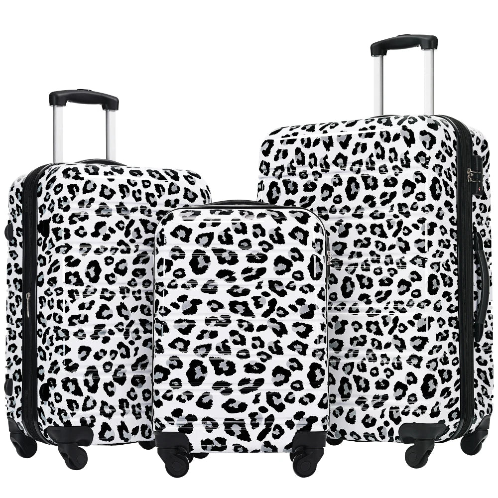 3 Piece Gradient Color Hardshell Luggage Set Expandable with Spinner Wheels TSA Lock Lightweight 20/24/28 Inch