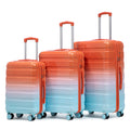 3-Piece Waterproof PC Spinner Luggage Set – 20/24/28" Carry-On Suitcase with Combination Lock Gradient Design Yellow+Green
