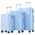 3pcs ABS Hard Shell Luggage Set 20/24/28 Inch Lightweight Durable Suitcase Double 360° Spinner Wheels Travel Trolley in Black
