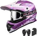 Adult ATV Dirt Bike Helmet with Goggles Gloves Mask Adjustable Sun Visor Motorcycle Adults Helmet Off-Road Motocross Downhill Mo