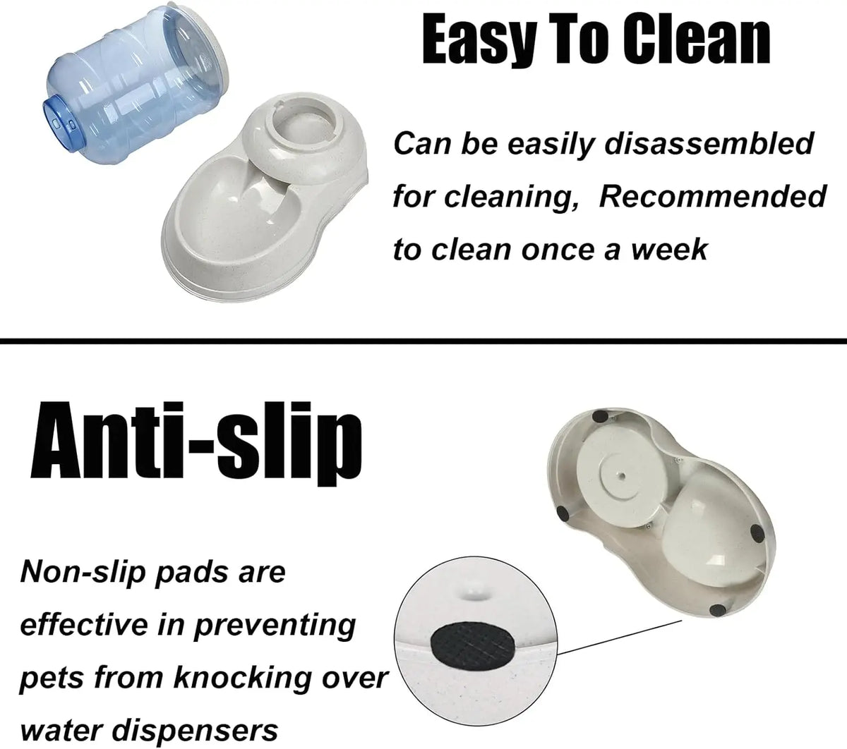 3 Gallon Automatic Pet Feeder and Water Dispenser Set for Large Dogs, Gravity Food Bowl Station