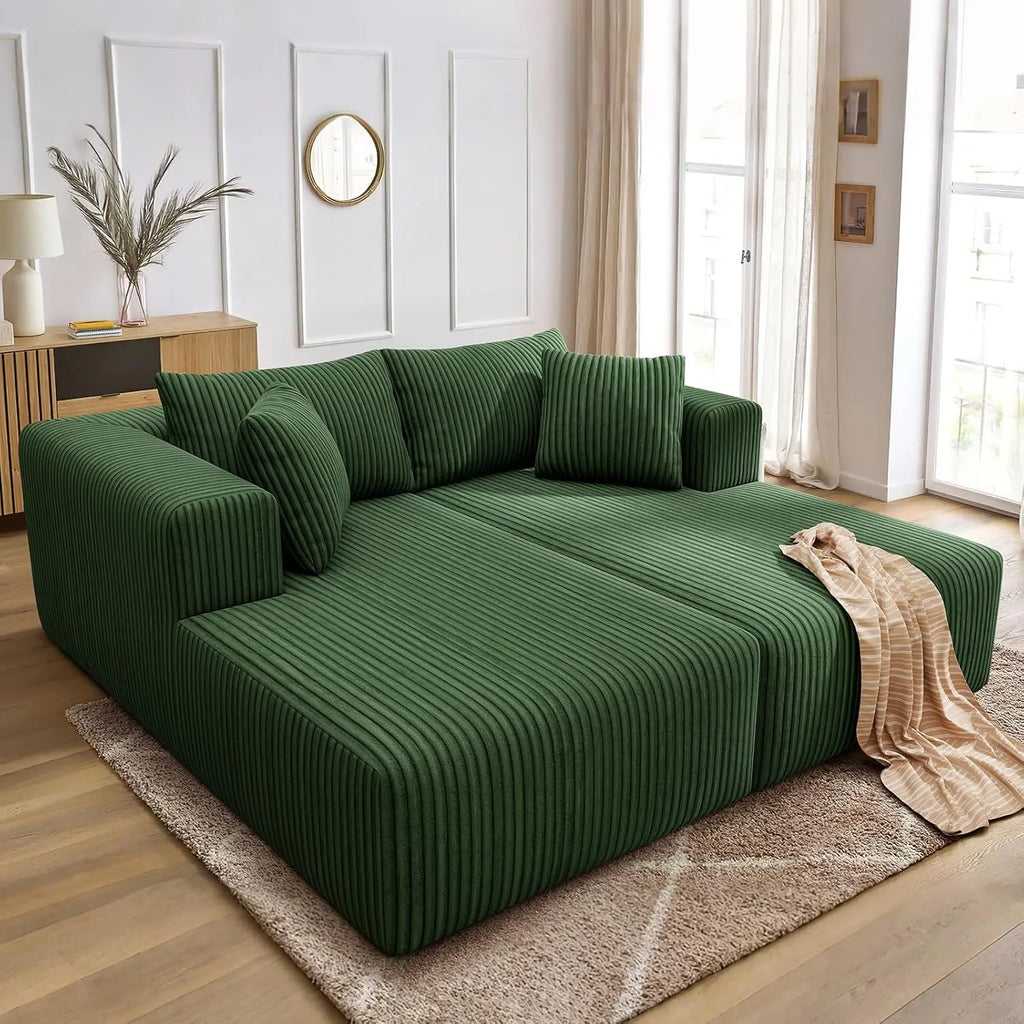 80.3" Oversized Double Lounge Chaise, Boneless Lounge Sofa Bed with 4 Pillows, Cloud Loveseat Sleeper Couch for, Customized