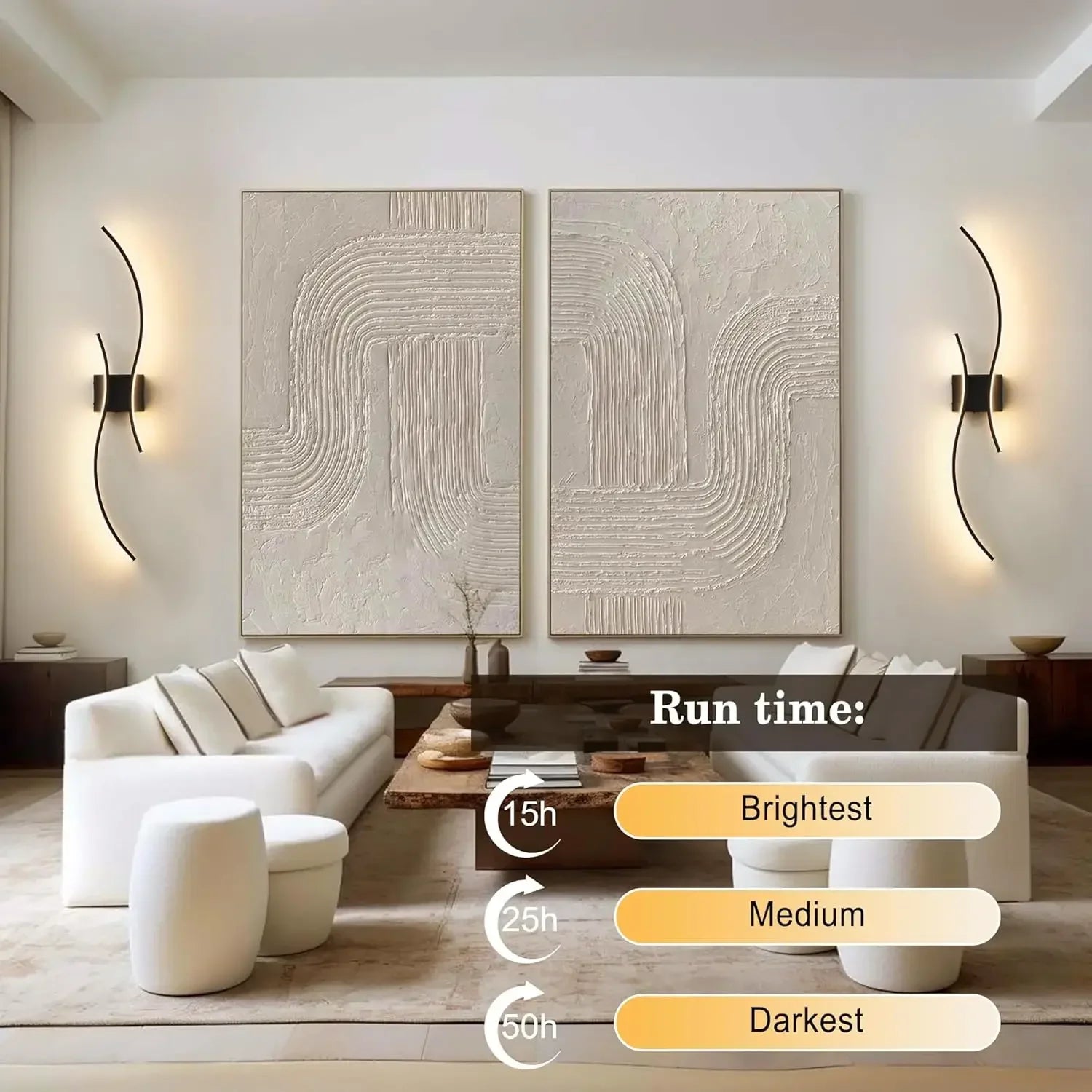 Battery Operated Wall Sconces Set of Two with Remote Control, Stepless Colors 3000K-6000K & Dimming, LED Black Wireless Wall Lig