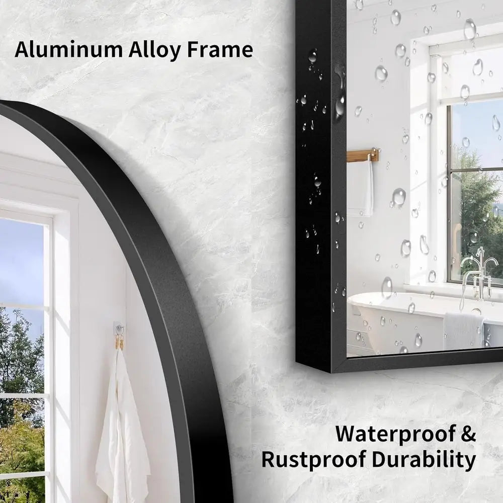 76 x 34 Arched Full-Length Mirror - Large Floor Mirror with Metal Stand for Hanging or Leaning, Ideal for Vanity and Living Spac
