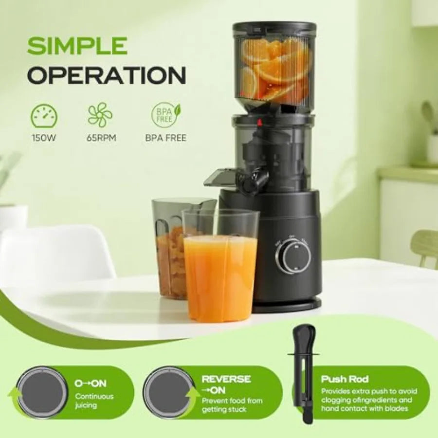 Juicer Machines Cold Press Juicer Professional for Maximum Nutrients High Yield Ultra-Quiet Motor Efficient with Leafy Greens t