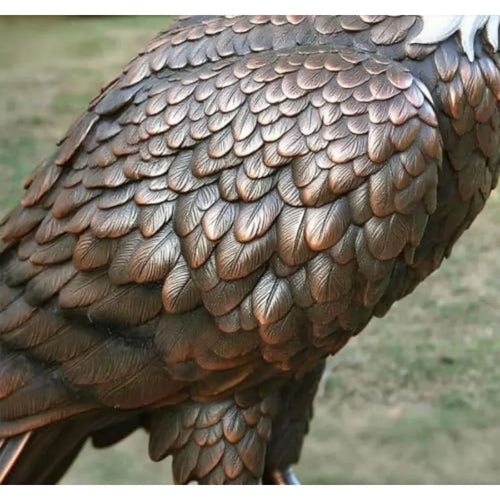 24.4 inch Large Realistic Bald Eagle Statue Outdoor Garden Decor Hand-Painted Resin Yard Art Patio Decoration Majestic Sculptur