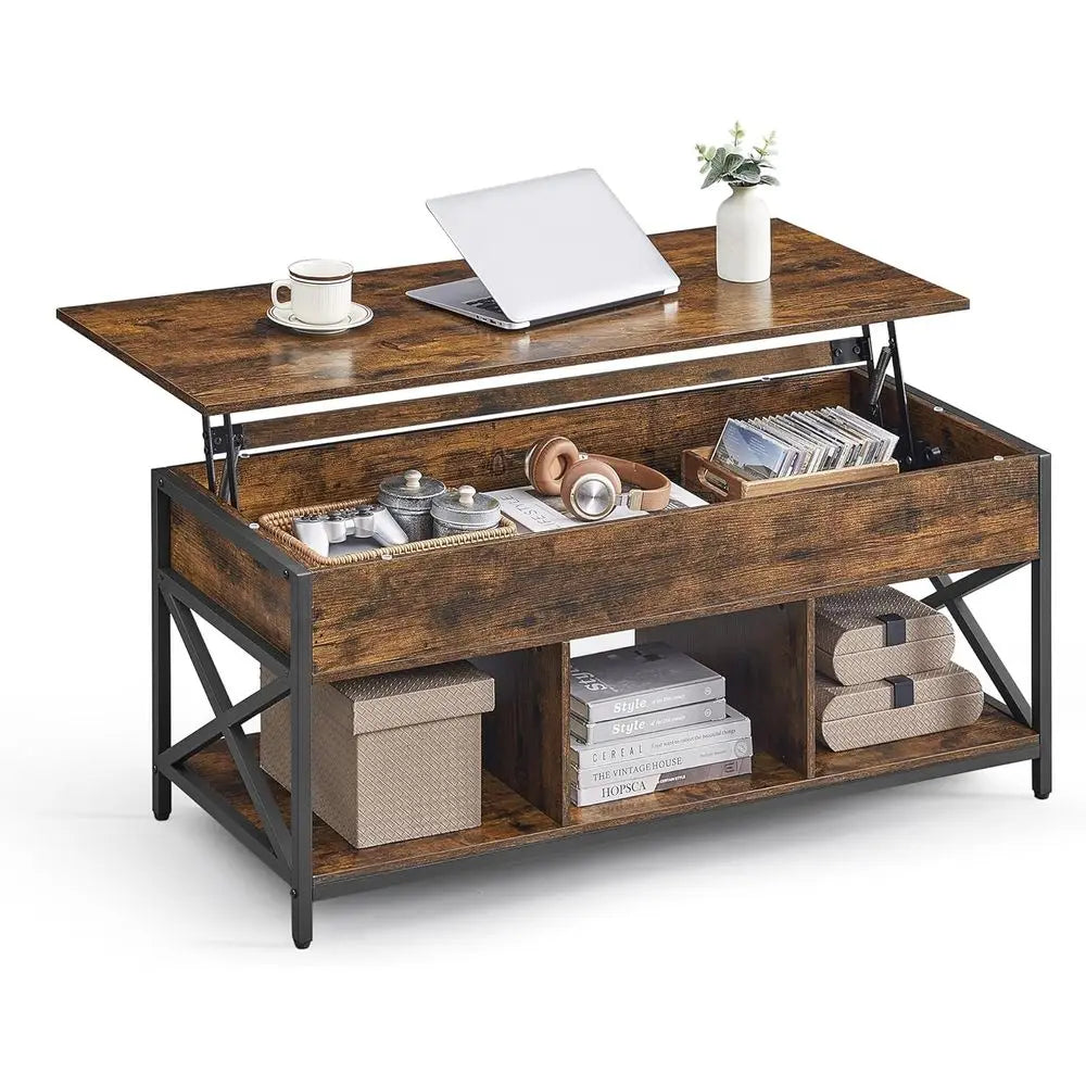 Lit Top Coee Table, Lit Coee Table with Storage Shel, Hidden Comparents and Liting Top, or Living Room, Oice, 19.7 x 47.2 x (19.