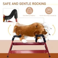 Spring Rocking Horse with Realistic Sounds Plush Ride on Toy 176LBS Capacity for Kids Ages 3 and Up Metal Frame