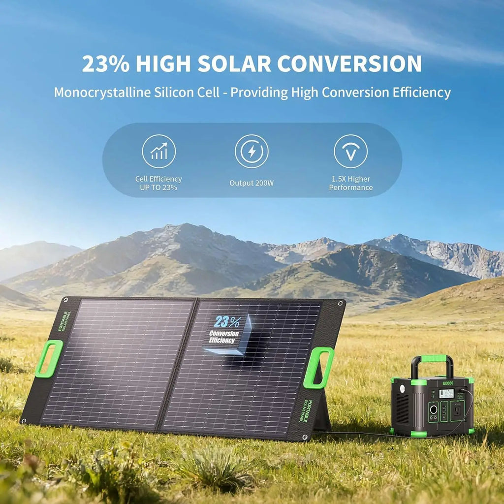100W Portable Solar Panel for Power Station Generator, 20V Foldable Solar Cell Solar Charger with High-Efficiency Battery Charge