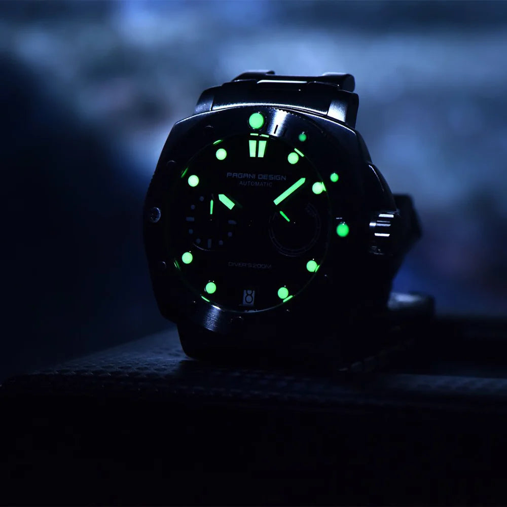 PAGANI DESIGN Luxury Diving Machinery Fully Automatic Men's Watch Stainless Steel Luminous Sapphire Glass Men's Sports Watch
