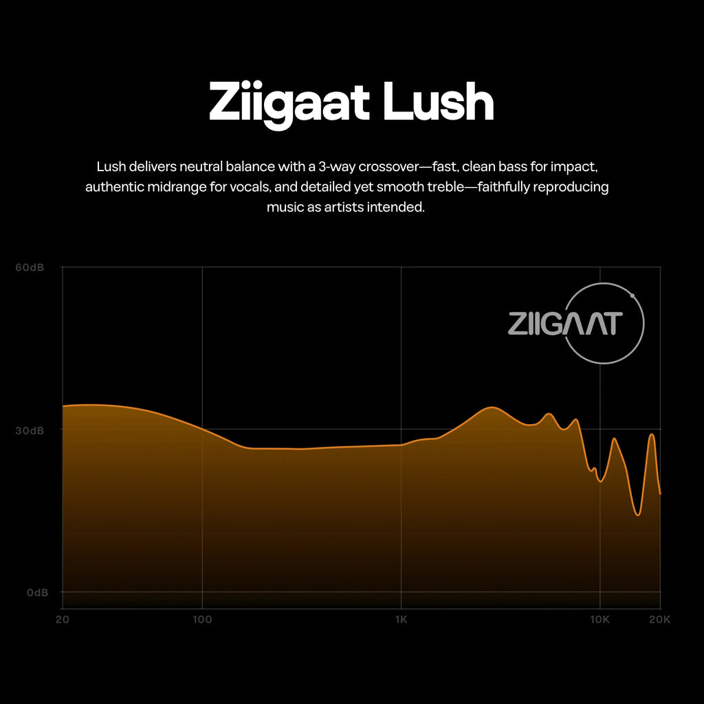 ZiiGaat Lush Studio 1DD+4BA Hybrid IEM Hifi Earphone Wired Earbuds with Neutral Tonal Balance and Hand Assembled Quality