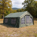 Coody Iatable Canvas Camping Tents with Stove Jack – Premium Air Beam amily Glamping Tent, Breathable Cotton Canvas, ast Setup A