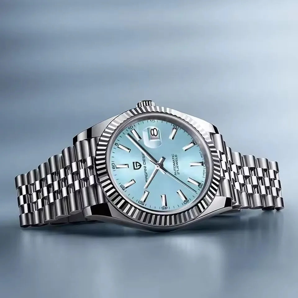 PAGANI DESIGN 42MM sky blue Men Watch Top Brand Luxury Automatic Watch Stainless Steel Waterproof Mechanical Watches For Men