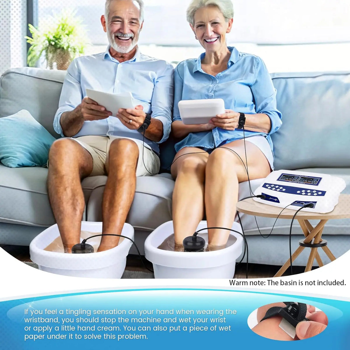 Professional Dual Ionic Detox Foot Bath Spa Machine with 8 Modes, Far Infrared Belt for Home Use