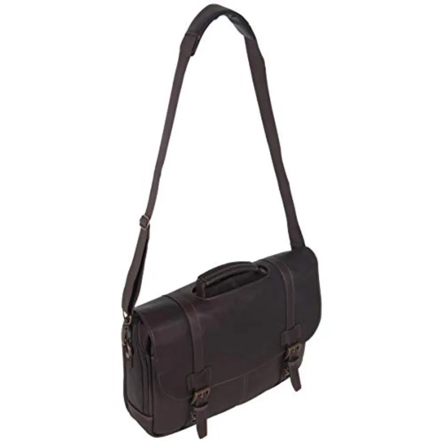 16 Colombian Leather Business Laptop Portfolio Messenger Bag for Work Travel Brown Durable Stylish Design