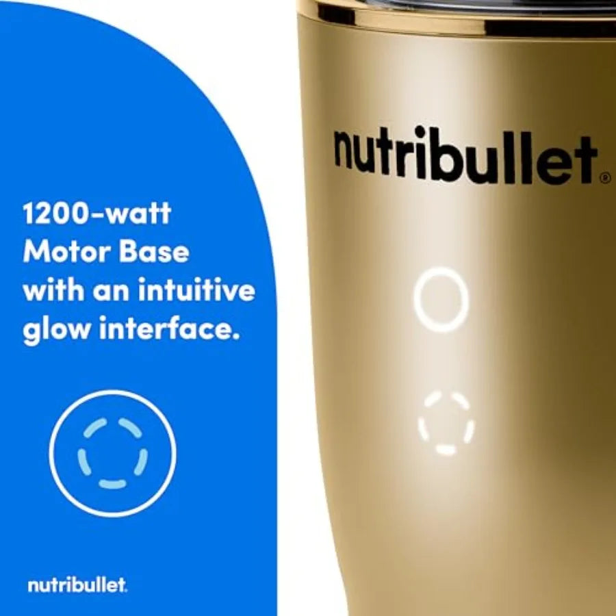 3-1 Compact Kitchen System 1200W with Blender Food Processor Coffee and Spice Grinder Brass 32oz 24oz Blending Cups 2-Cup Food