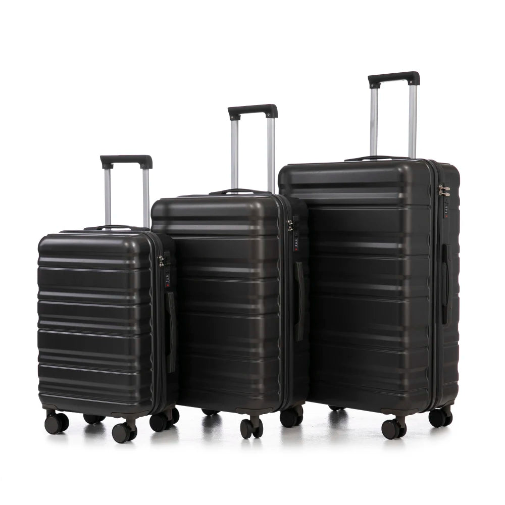 20/24/28 Inch 3 Piece ABS Hardshell Luggage Set Spinner Wheels Combination Lock Matching Color Travel Suitcase Purple