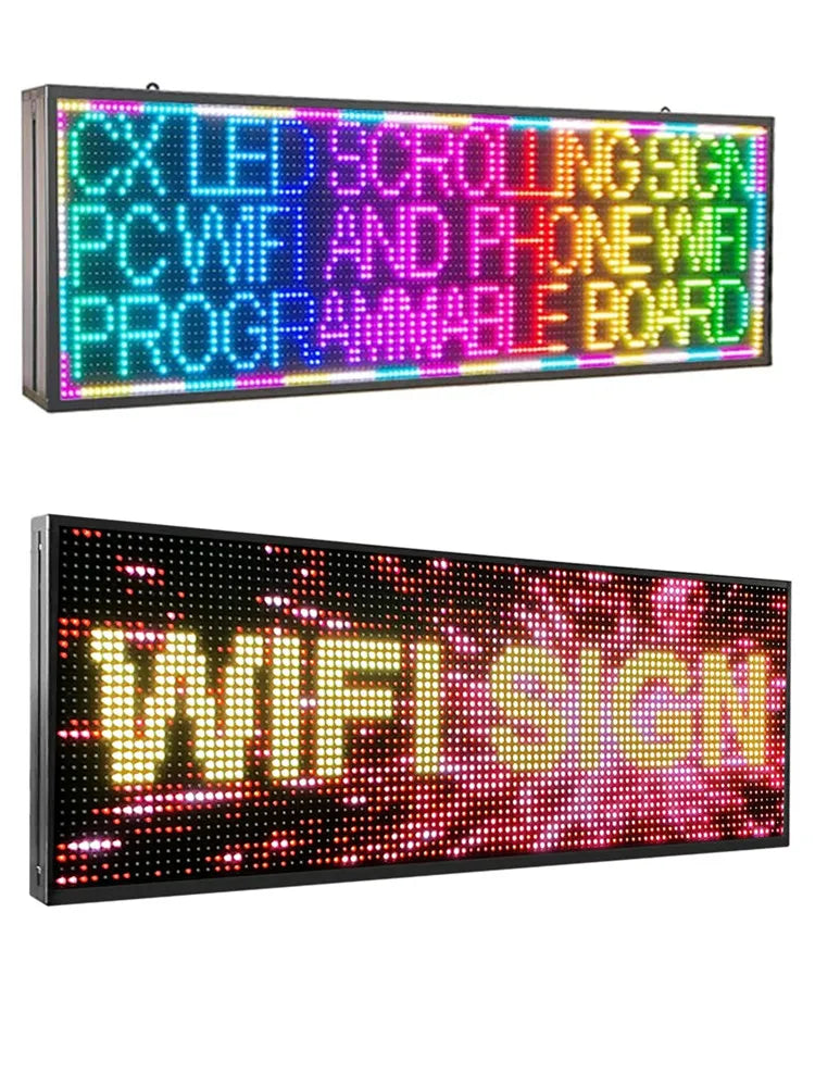 P10 OUTDOOR LED DISPLAY,SCROLLING MESSAGE DISPLAY FULL COLOR DIGITAL MESSAGE LED SIGN BOARD PROGRAMMABLE BY WIFI(1000X360X55MM)