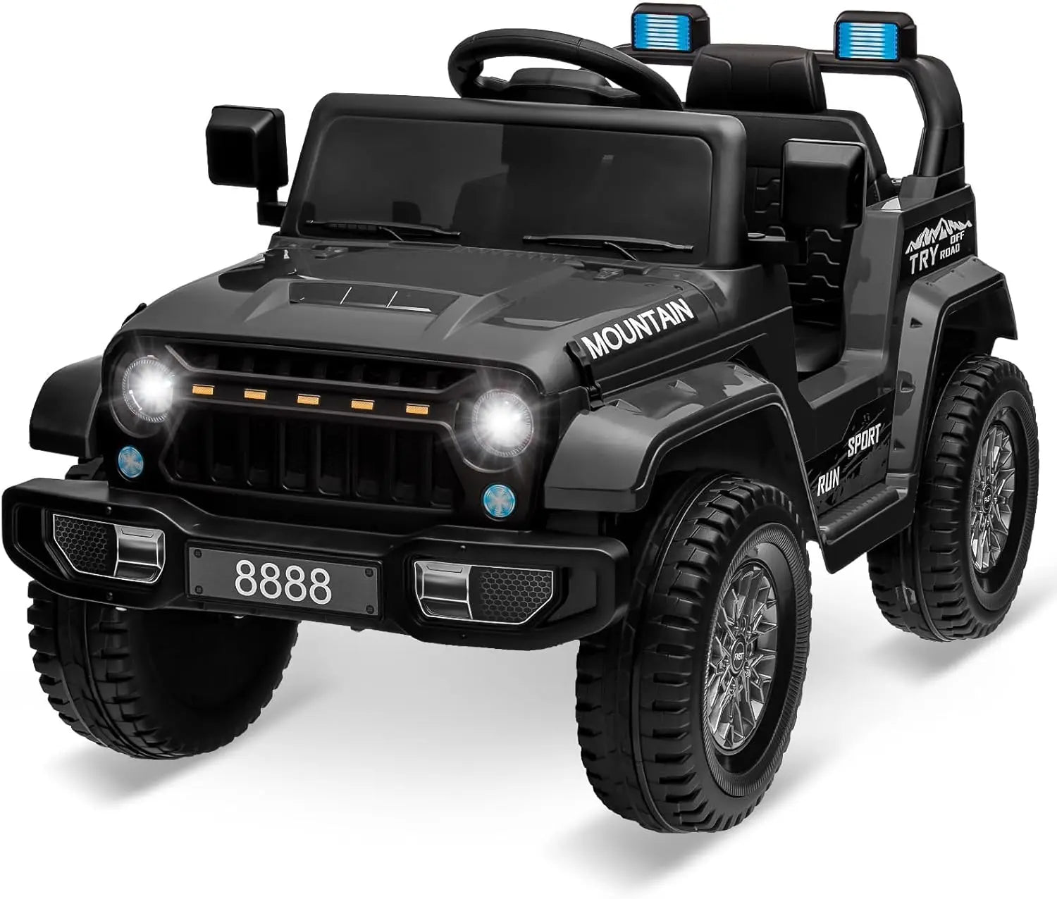 12V Kids Electric Ride-on Truck Battery Powered Toy Car with Remote Control, 3 Speeds, Spring Suspension, LED Lights & Music/MP3