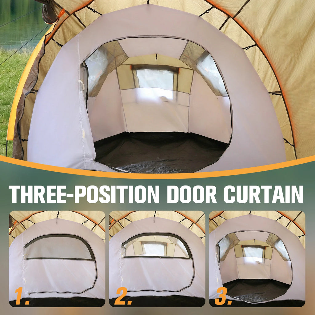 Oxford 2-Person Motorcycle Camp Tent with Mesh Windows Lightweight Waterproof Shelter Windproof Rainproof for Camping Outdoor