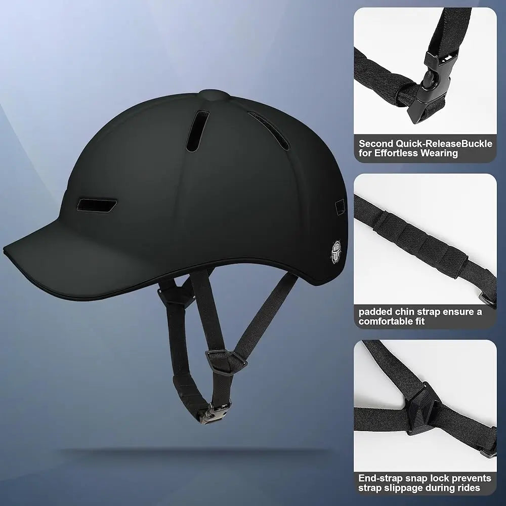Bike Helmet Adult Men/Women-USB Rechargeable Rear Light CPSC/ASTM Certified 2 Removable Liners Adjustable Lightweight Basebal