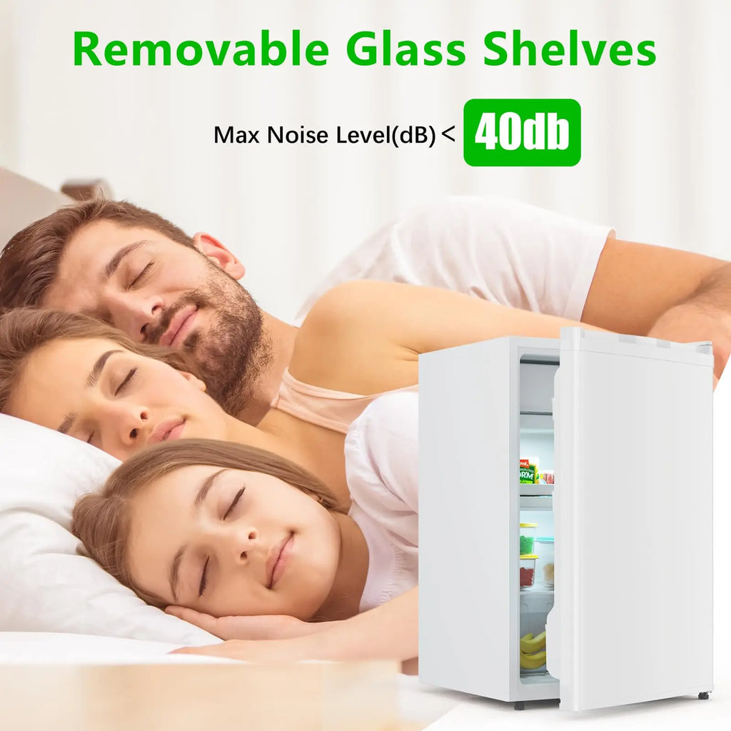 4.3 Cu.ft Mini Fridge with Freezer, 122L Adjustable Temperature Single Door Compact Refrigerator For Bedroom Office RV
