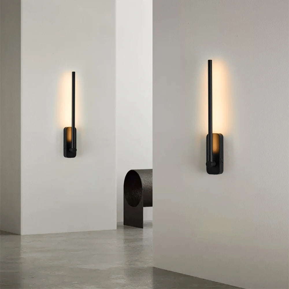 USB Rechargeable Black Wall Light 360° Rotatable Remote Dimmable Color-changing Ambient Light for Living Room Bedroom Decor