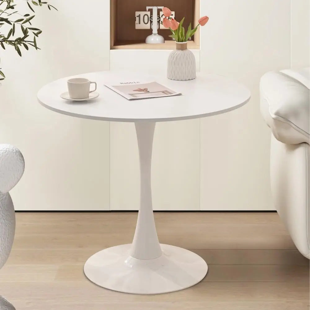 Kitchen Table and Chairs for 2, 24 Dining Table Set for 2 with Boucle Upholstered Chairs, 3 Piece Round Kitchen Table Set, Dinin