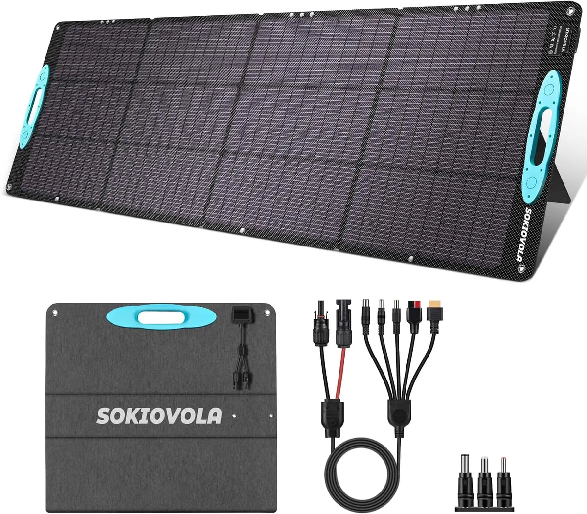 200W Portable Solar Panel Kit, IP68 Waterproof ETFE Foldable for Camping Outdoor RV Power Backup with 25% High Efficiency