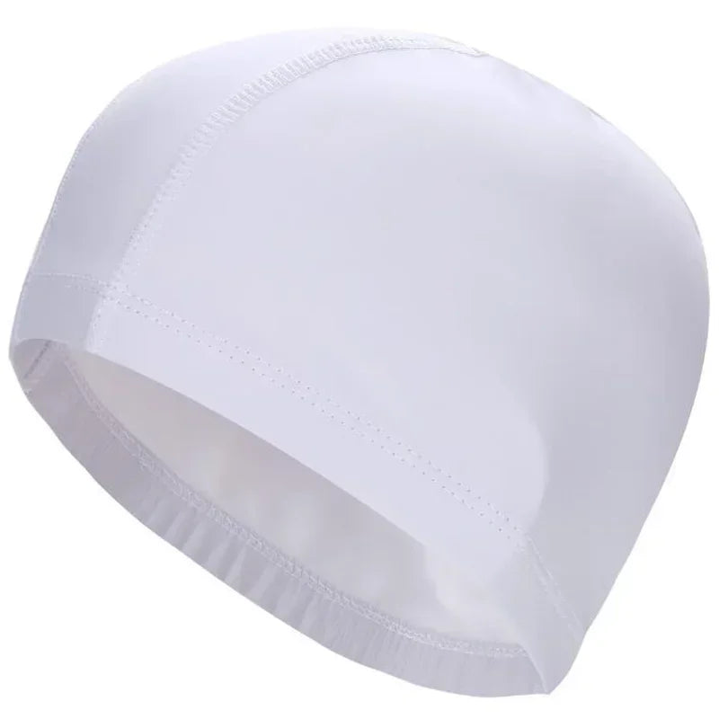 Hat Plus Size for Men & Women Adults NewWaterproof PU Fabric Protect Ears Long Hair Water Sport Swim Pool Swimming Bathing Caps