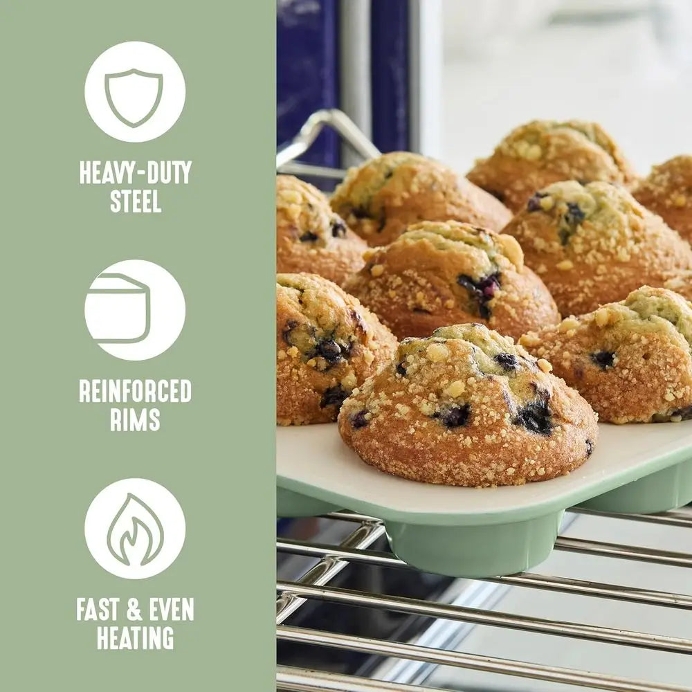 6-Piece Nonstick Bakeware Set: Safe Oven Pans, Dishwasher and Oven Safe to 450°F, Easy Release Baking Sheets, Loaf, Round, and S