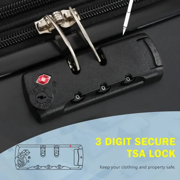 5Pcs Hardside Expandable Luggage Set with Spinner Wheels & TSA Lock Carry On Suitcase & Travel Bag