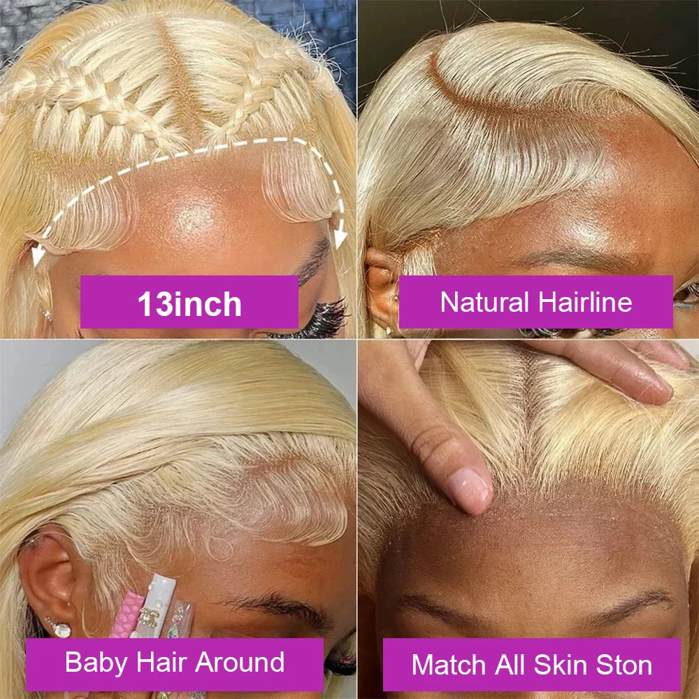 613 Honey Blonde 13x6 HD Transparen Body Wave Lace Front Human Hair Wig Colored 13x4 Human Hair Lace Frontal Wig For Black Women