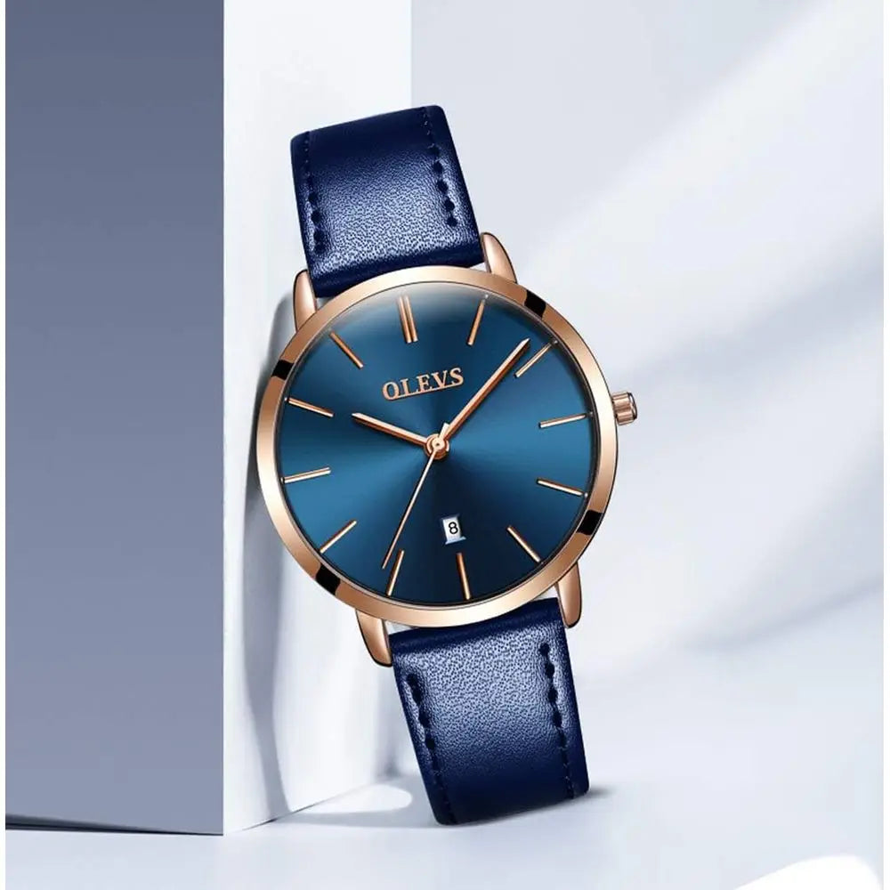 OLEVS Women's Watches or Ladies emale Wrist Watch Leather Band Waterproo Thin Minimalist Casual Simple DrQuartz Ang with Date Ca