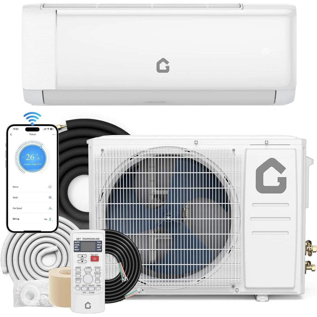12000 BTU Wifi Mini Split Air Conditioner with Heater 230V Energy Ductless Wall-Mounted AC Unit with Remote/Installation Kit