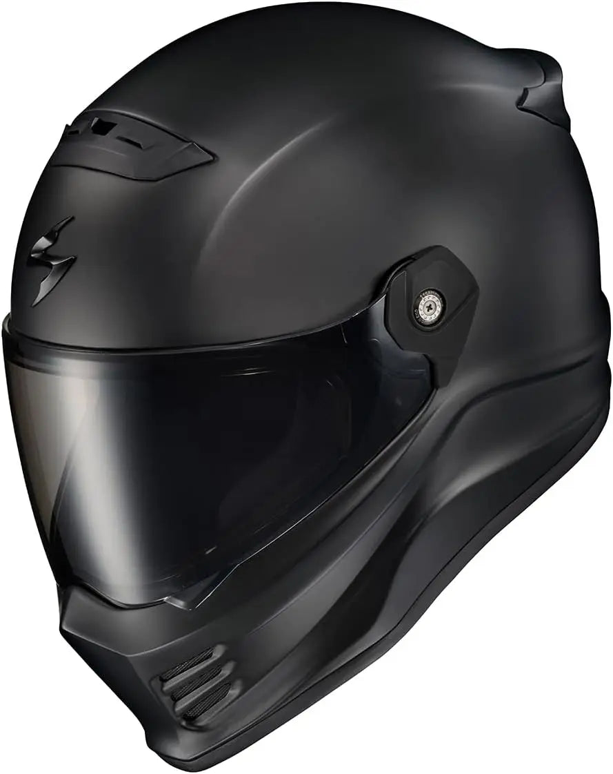 Covert FX Full Face Adult Motorcycle Helmet Street Fighter Style-Bluetooth Ready Speaker Pockets DOT ECE Solid (Matte Black-X-Sm
