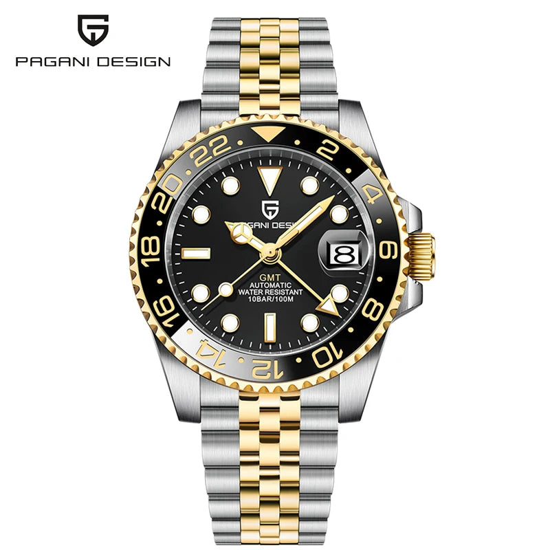 2026 New PAGANI DESIGN Men Mechanical Watch Top Sapphire Glass GMT Watches for Men 100M Waterproof Man Automatic Wristwatch