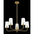 Satin Brass Dazzle Five-Light Chandelier with Clear Seeded Glass