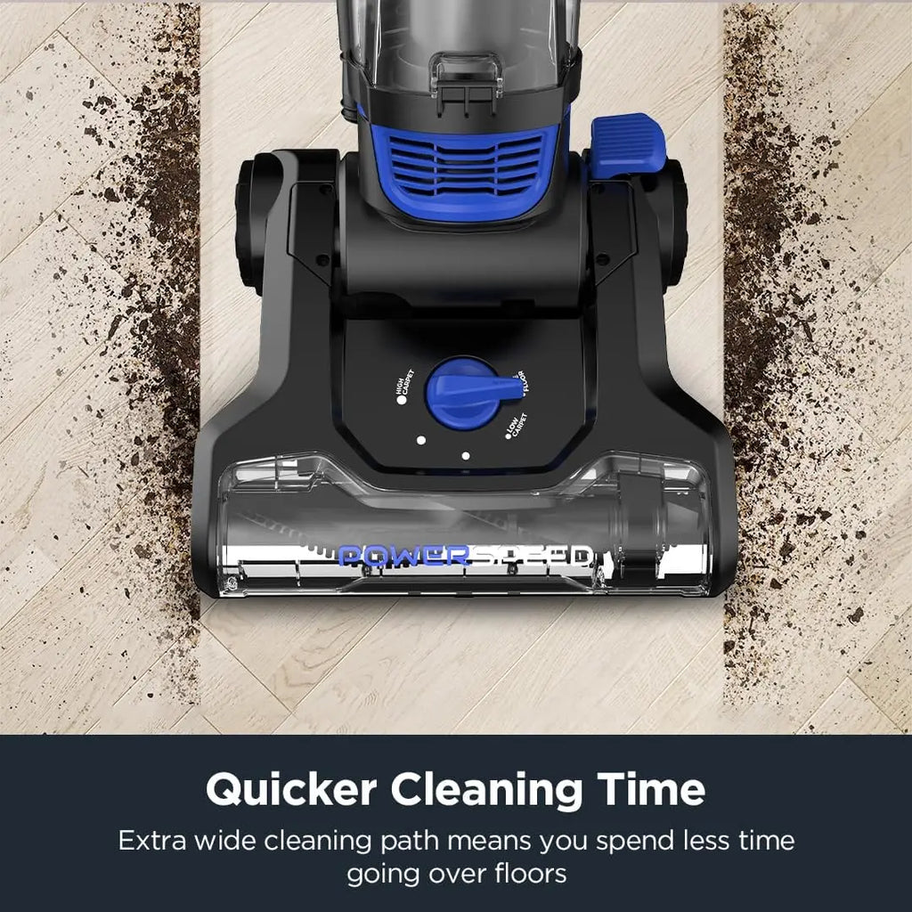 Lightweight Powerful Upright Vacuum Cleaner for Carpet and Hard Floor, PowerSpeed, New Model Blue/Black