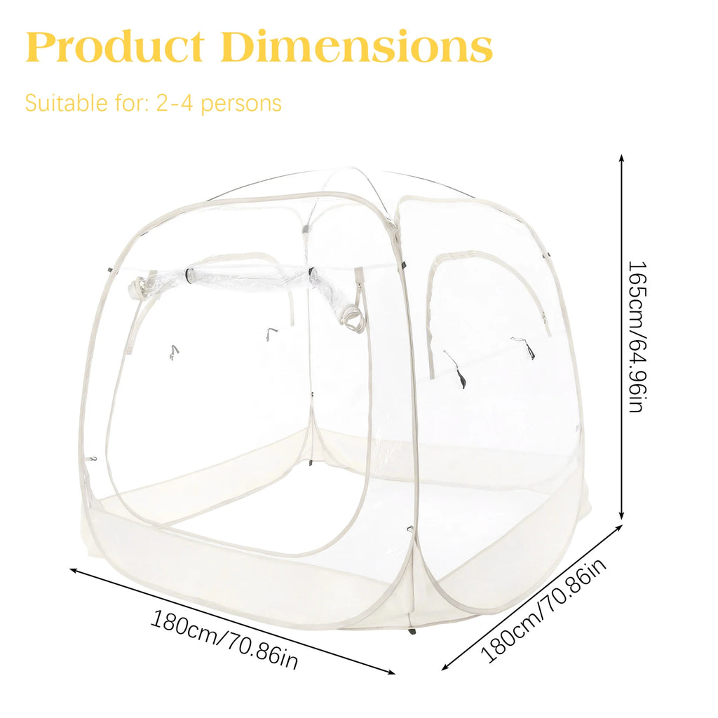 Cold Protection Camping Tent 5x5ft Large Oversize Clear Bubble Tent 2-4 Person for Soccer Football Games Outdoor Events