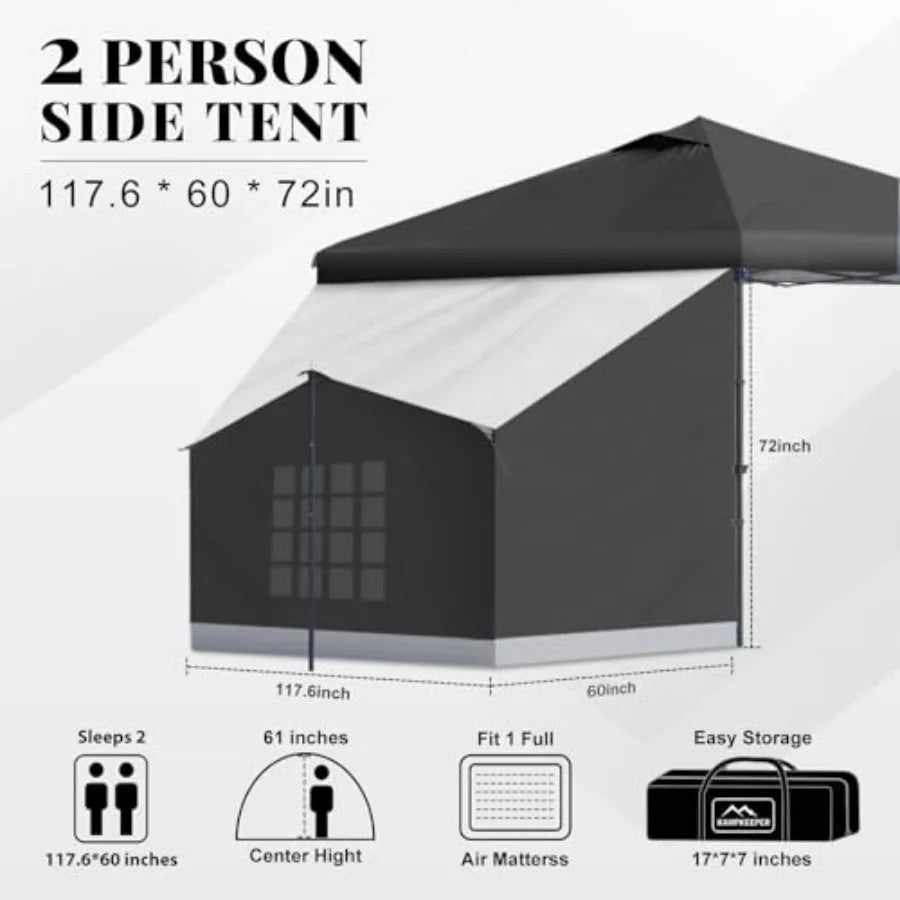 2 Person Canopy Side Tent Camping Tent for 10x10 Canopies Easy Up Cube Tents Gazebo Room with Mesh Window for Camping Storage E