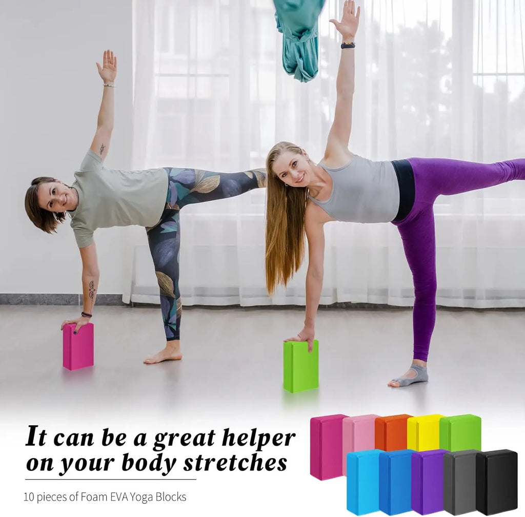 20 Pcs Foam EVA Yoga Blocks Lightweight Yoga Bricks Non Slip Supportive Foam Blocks Yoga Prop Accessories for Yoga, Pilates, Str